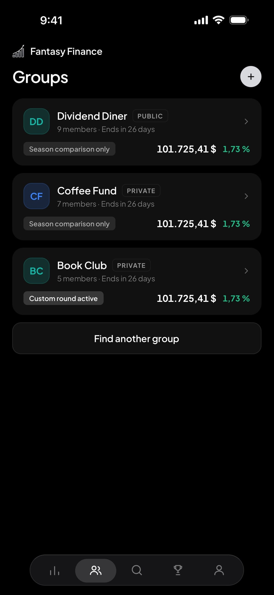 Groups: create or join a group